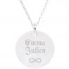 Pendentif rond en argent personnalisé avec picto