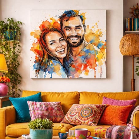 Portrait photo aquarelle artistique