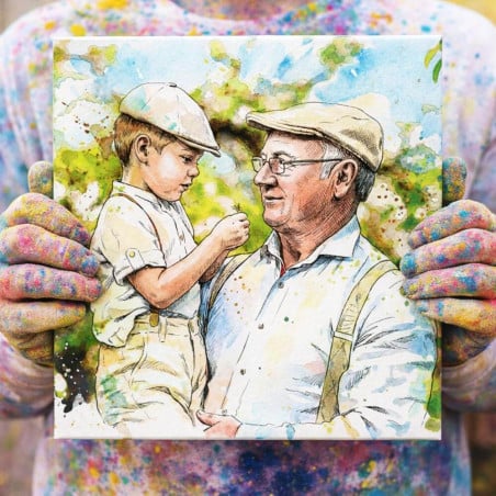 Tableau aquarelle artistique personnalisable