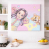 Tableau portrait Kawaii pastel personnalisé