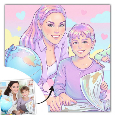 Tableau Kawaii pastel pop personnalisé