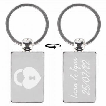 Porte clé rectangle gravé personnalisé