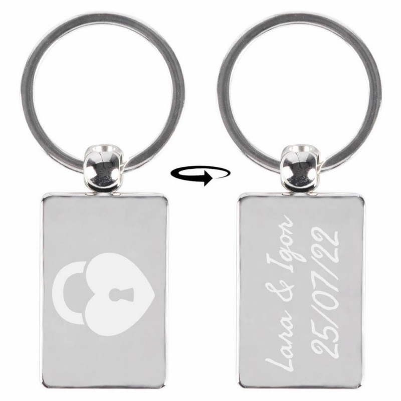 Porte clé rectangle gravé personnalisé