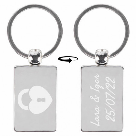 porte clé rectangle personnalisé design et texte