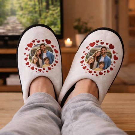 Chaussons unique photo cœurs