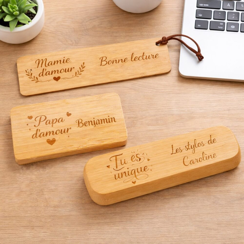 Cadeau en bois personnalisé mots d’amour