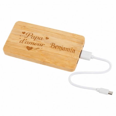 Batterie power bank mots d’amour gravé