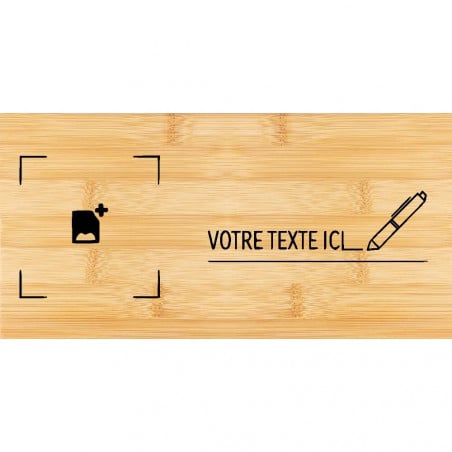 Zone de personnalisation cadeau en bois personnalisé - collection mots d’amour