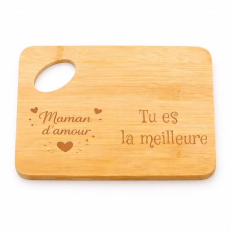 Petite planche à découpé de cuisine gravé mots d’amour