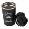 Mug thermos noir gravé