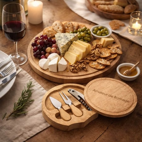 Set couteaux fromage gravé