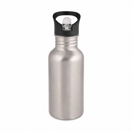 Gourde sport acier grise tétine