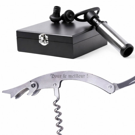 Sommelier gravé coffret pompe