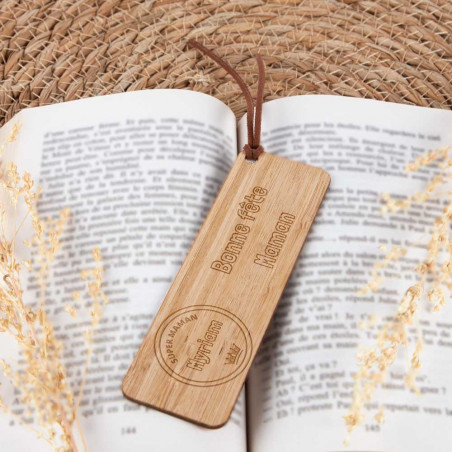 Marque page en bois unique pour maman