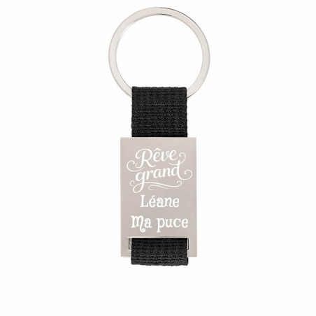 Porte-clé tissu noir personnalisé