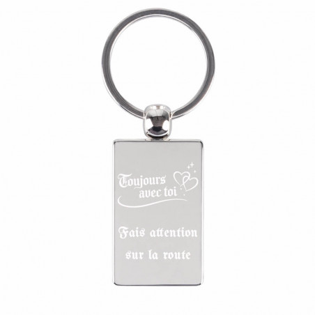 Porte-clé rectangle en métal personnalisé