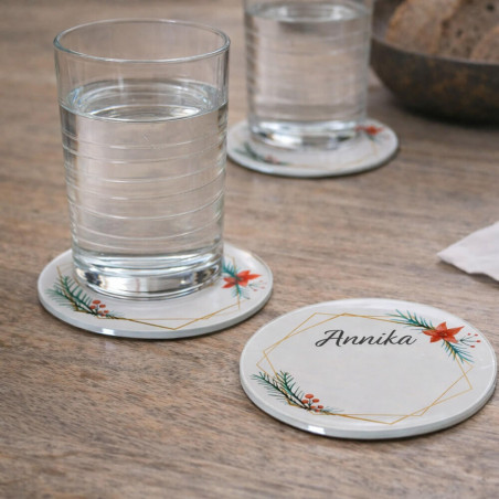 Sous verre rond en verre