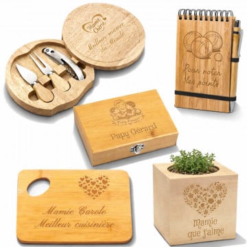 Cadeau papy mamie en bois personnalisé | idée cadeau gravée
