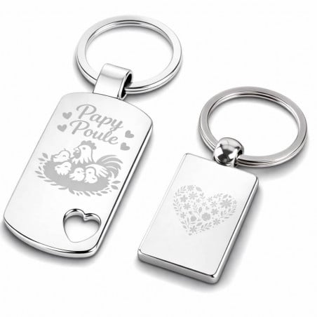 Porte-clés gravés fêtes des papy & mamie