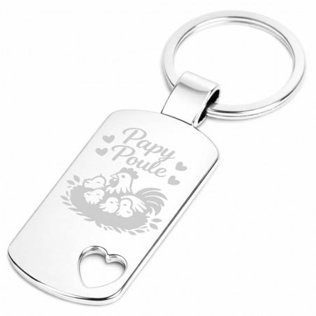 Porte clé plaque coeur personnalisé