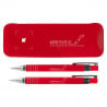 Coffret stylo et porte mine rouge gravé texte communion