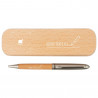Coffret stylo bille bois gravé baptême