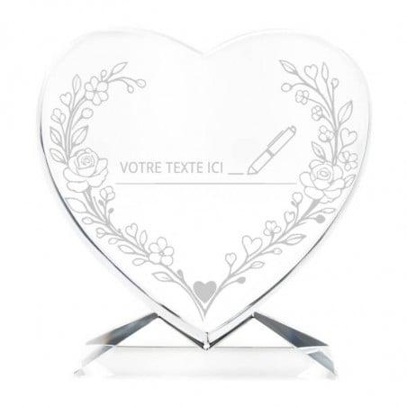 Coeur en verre mamie à personnaliser