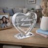 Coeur en verre maman personnalisé