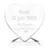 Coeur en verre communion à graver