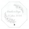 cadeau de mariage cadre verre fleurs gravé