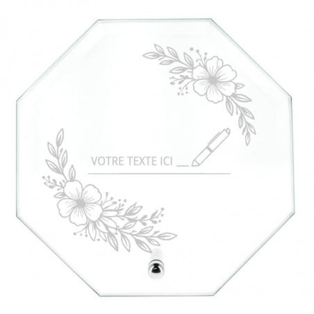 Cadre verre original fleurs à personnaliser