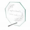 verso du cadre en verre octogone fleurs