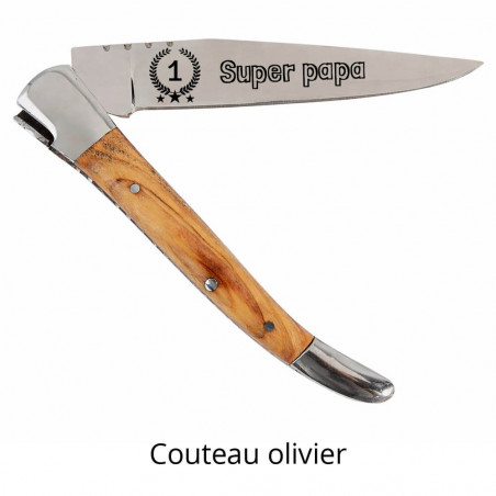 Couteau olivier gravé