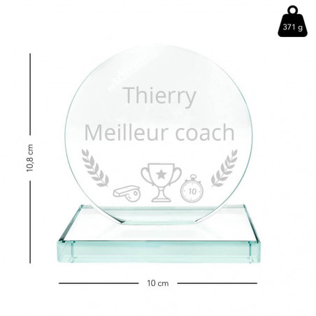 Dimension Trophée Coach à graver
