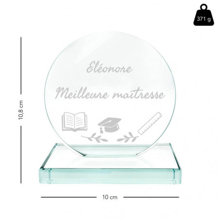Dimension trophée maîtresse personnalisé