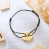 Bracelet cordon avec disque personnalisé