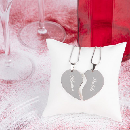 Pendentif cœur séparable prénom