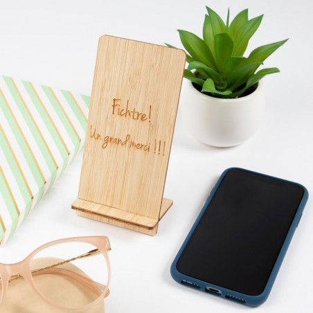 Support smartphone bois personnalisé