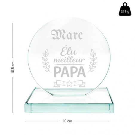 Dimension trophée meilleur papa personnalisé