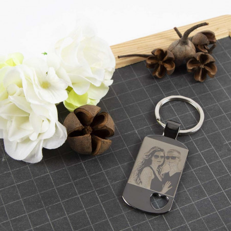 Porte clé plaque cœur personnalisé