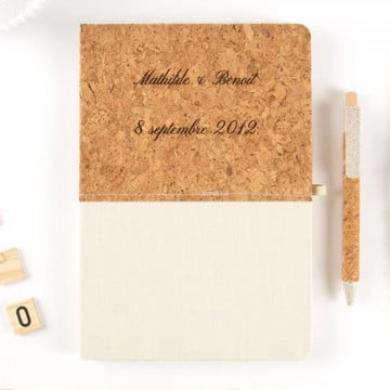 bloc note et stylo liège personnalisé