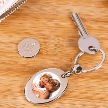Porte clé jeton caddie personnalisable