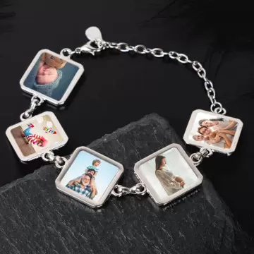 bracelet 5 carrés personnalisables