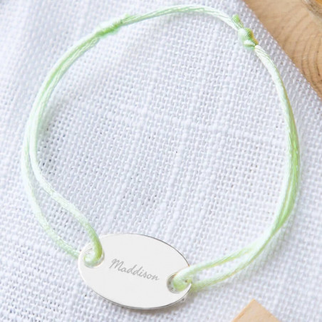 Bracelet cordon vert personnalisé