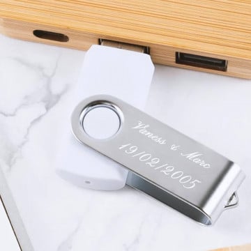 Clé USB twister blanche personnalisée