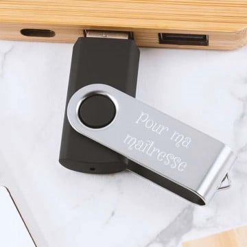 Clé USB noir twister gravé