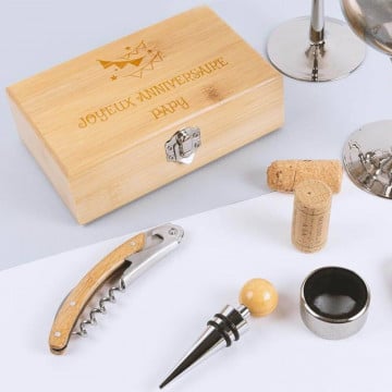 Coffret vin en bois personnalisé