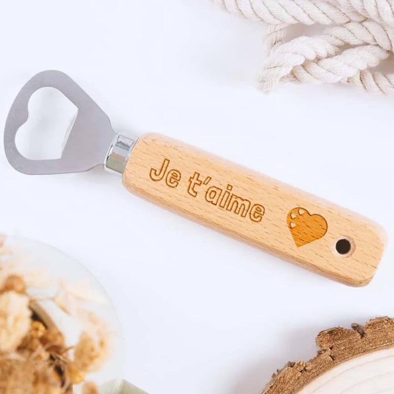 Décapsuleur en bois personnalisé