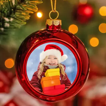 Boule de noël rouge personnalisée