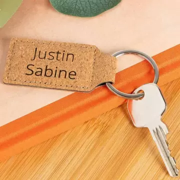 Porte clef liège rectangle personnalisé